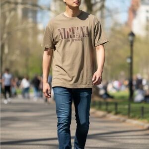 Vintage NIRVANA Brown Short Sleeve Tee